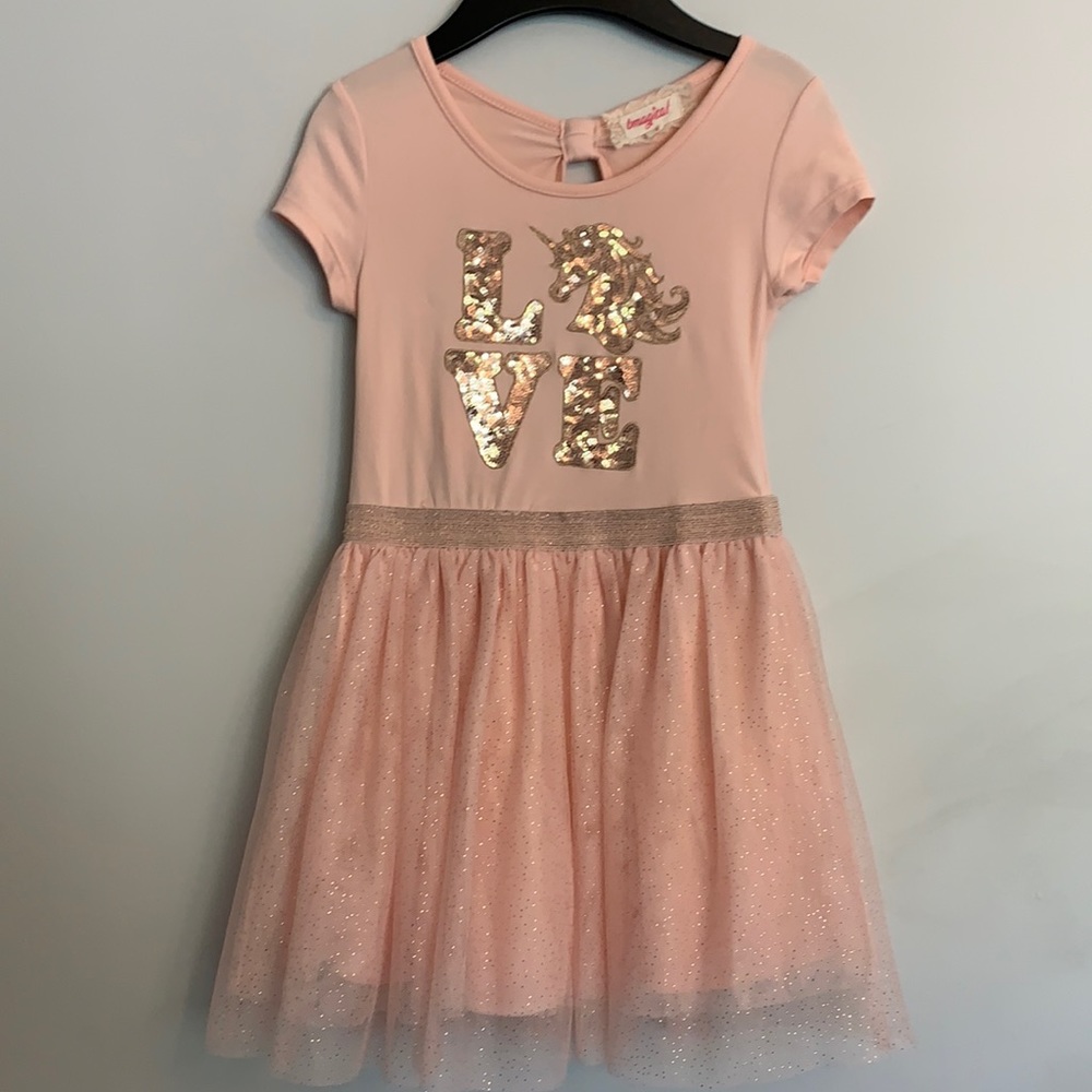 Bmagical Girls Pink Short Sleeve Dress Size 5